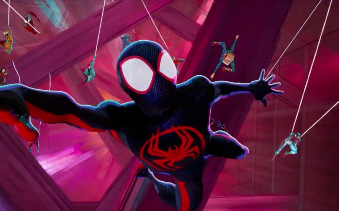 Heroes in Spider-Man: Across the Spider-Verse Taking on Spider-People are Miles Morales and Gwen Stacy. theentertainment.vision